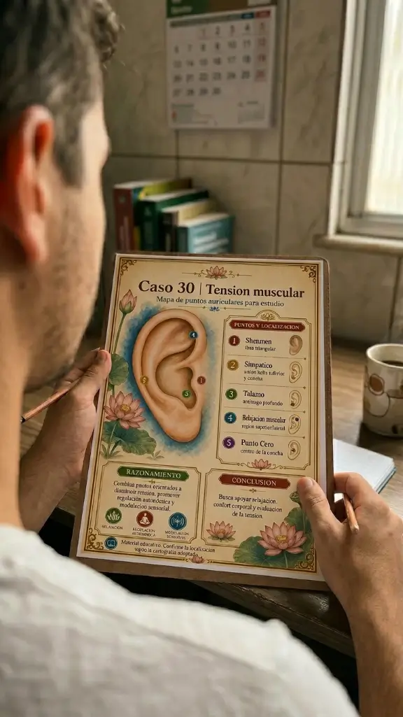 Estudio del caso tensión muscular con mapa auricular
